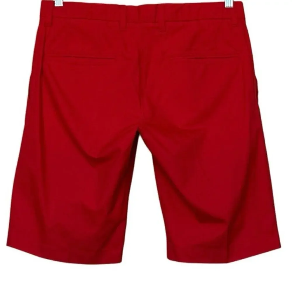 J. Lindeberg Men’s Tapered Light Poly Golf Shorts 11” Inseam Red Size 32 EUC